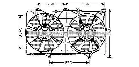 Вентилятор, охлаждение двигателя AVA COOLING TO7528 (фото 1)