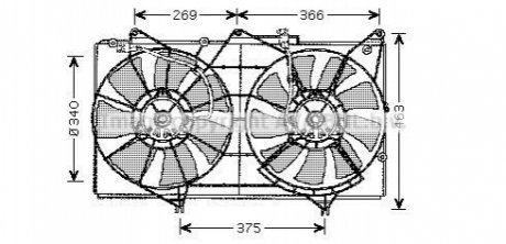 Вентилятор, охлаждение двигателя AVA COOLING TO7528