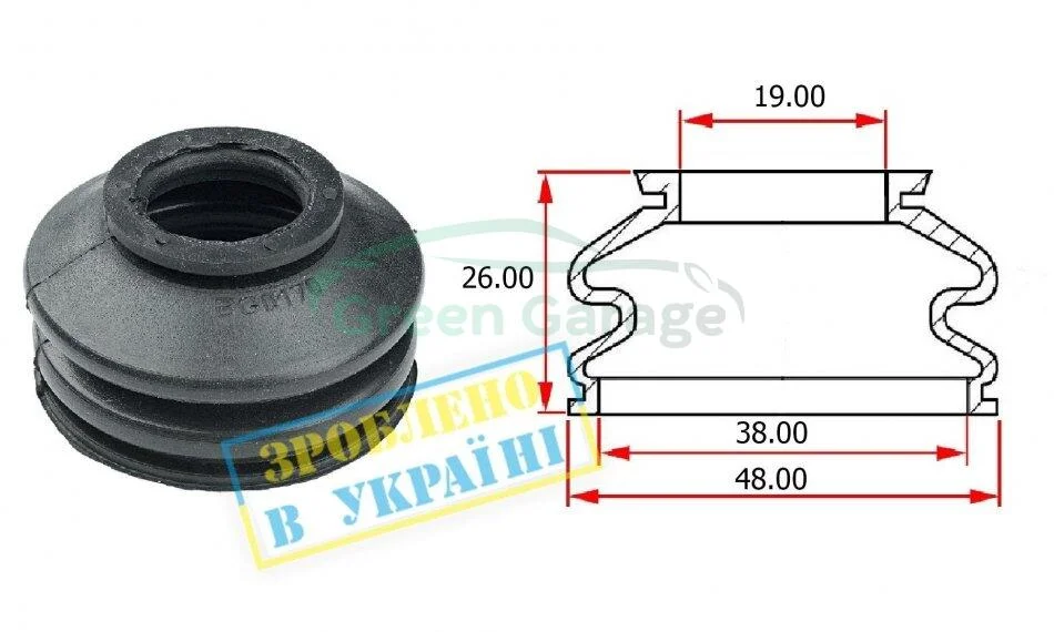 Пильовиик кульовий опори FORD FUSION 2013-2019 USA BELGUM PARTS BG0170 (фото 1)