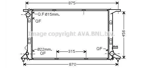 Радіатор, Система охолодження двигуна AVA COOLING AIA2290 (фото 1)