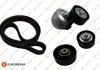 Комплект ременя генератора Audi A2/Seat Ibiza/Skoda Fabia/VW Golf/Polo 1.4/1.6/1.6FSI 97-15 (6PK1078) EUROREPAR 1648208880 (фото 1)