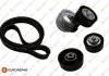 Комплект ременя генератора Audi A2/Seat Ibiza/Skoda Fabia/VW Golf/Polo 1.4/1.6/1.6FSI 97-15 (6PK1078) EUROREPAR 1648208880 (фото 1)