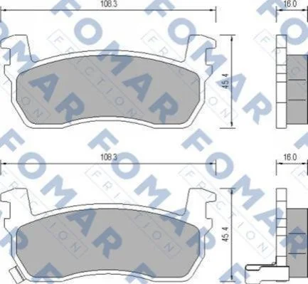 Гальмівні колодки, дискове гальмо (набір) FOMAR FO656081 (фото 1)