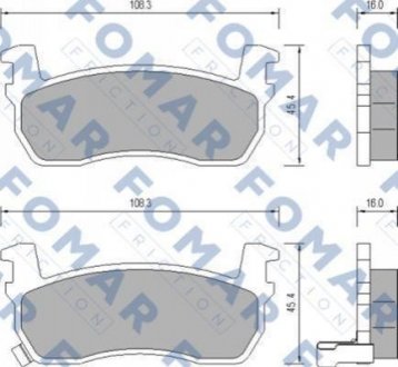 Гальмівні колодки, дискове гальмо (набір) FOMAR FO656081