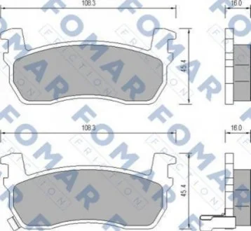 Гальмівні колодки, дискове гальмо (набір) FOMAR FO656081