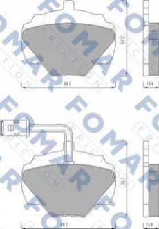 Гальмівні колодки, дискове гальмо (набір) FOMAR FO446081