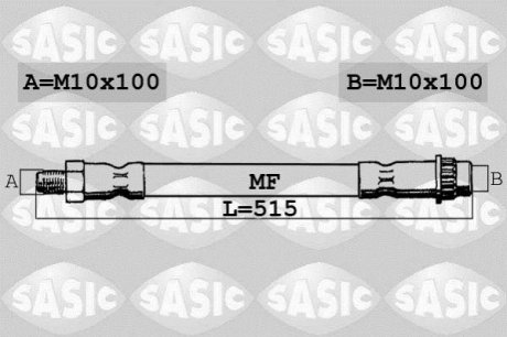 Шланг гальмівний SASIC 6604016