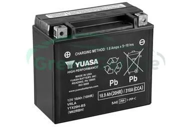 МОТО Yuasa 12V 18,9Ah High Performance MF VRLA Battery AGM YTX20H-BS(сухозаряжений) YUASA YTX20HBS (фото 1)