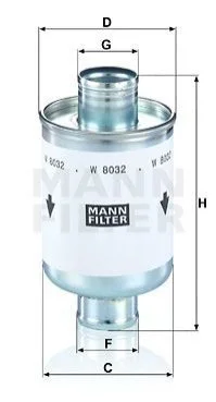 Масляний фільтр (фільтр, що вгвинчується) DEUTZ FAHR 60 AF, 60 F, 60 V, 60 A, 67, 70 A, 77, 80 A, 87, 195, 200 MK2, 200 MK3 HUERLI 6190 MASTER, 66 TRADITION, 76 TRADITION LAMBORGHINI 660S MANN W8032 (фото 1)