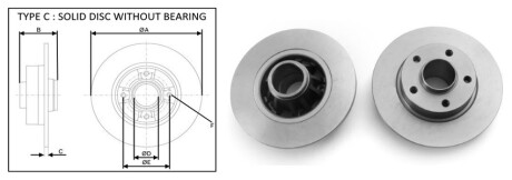 Диск гальмiвний, лiв/прав, задн APlus 61311AP