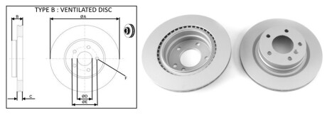 Диск гальмiвний, лiв/прав, задн APlus 61328AP