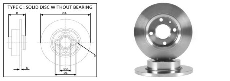 Диск гальмiвний, лiв/прав, пер APlus 61418AP
