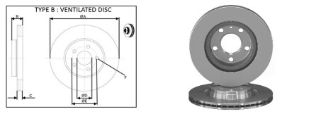 Диск гальмiвний, лiв/прав, пер APlus 61388AP