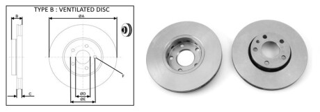 Диск гальмiвний, лiв/прав, пер APlus 61298AP
