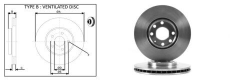 Диск гальмiвний, лiв/прав, пер APlus 61302AP