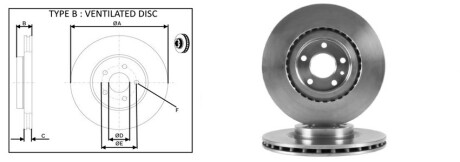 Диск гальмiвний, лiв/прав, пер APlus 61338AP