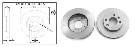 Диск гальмiвний, лiв/прав, пер APlus 61340AP