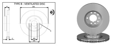Диск гальмiвний, лiв/прав, пер APlus 61321AP