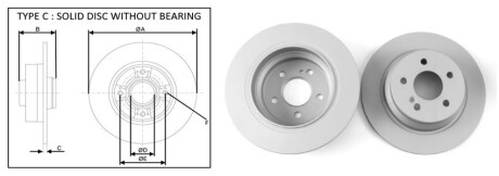 Диск гальмiвний, лiв/прав, зад APlus 61467AP