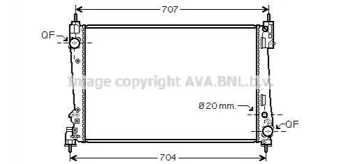 Радіатор, охолодження двигуна AVA COOLING FTA2401 (фото 1)