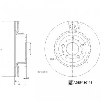 Диск гальмівний (передній) Tesla Model 3 17- (320x25) BLUE PRINT ADBP430115