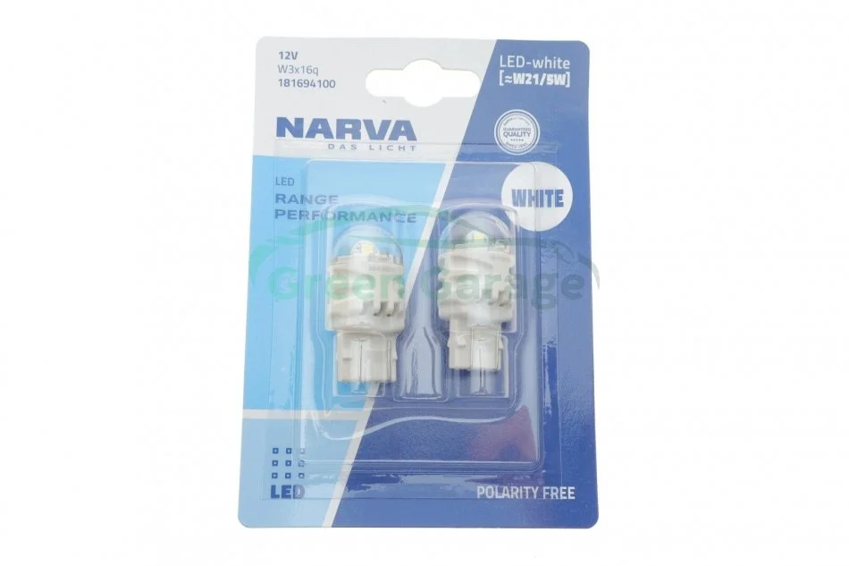 Лампа світлодіодна W21/5W white LED Range Performance 2.4/0.48W W3x16q (блістер 2шт) (вир-во Narva) NARVA 181694100 (фото 1)