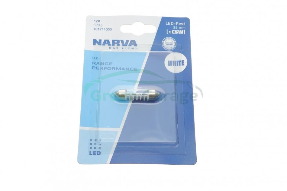 Лампа світлодіодна LED FESTOON С5W Range Performance 0,6W SV8.5 (38мм) (вир-во Narva) NARVA 181714000 (фото 1)