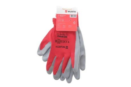 Рукавиці захисні RED NITRILE, розмір 9 WURTH 0899403109