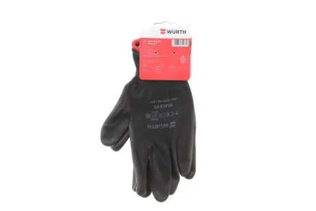 РУКАВИЧКИ ЗАХИСНІ BLACK PU, РОЗМІР 7 WURTH 0899402407