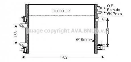 Конденсатор кондиционера JEEP COMPASS/ DODGE CALIBER (06-) (пр-во AVA) AVA COOLING JE5060D