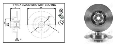 Диск гальмiвний, лiв/прав, зад APlus 61612BAP