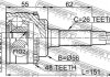 Шрус зовнішній 23X56X26 (TOYOTA CORSA/TERCEL EL5#/NL50 1994-1999) FEBEST 0110037A48 (фото 3)