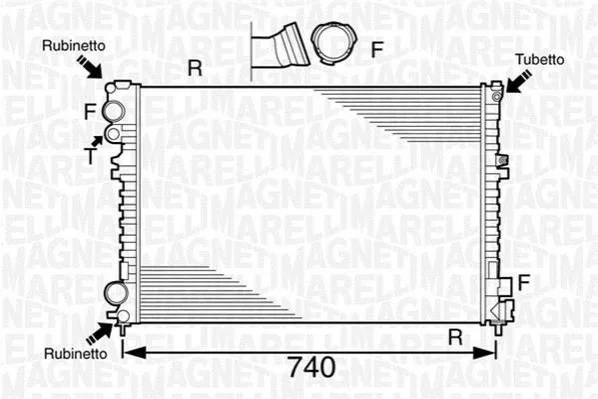 Радіатор, охолодження двигуна MAGNETI MARELLI 350213102700 (фото 1)