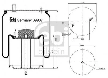 Сильфон пневматичної підвіски FEBI BILSTEIN 39907