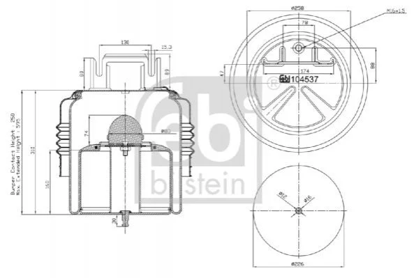 Подушка пневмопідвіски FEBI BILSTEIN 104537 (фото 1)
