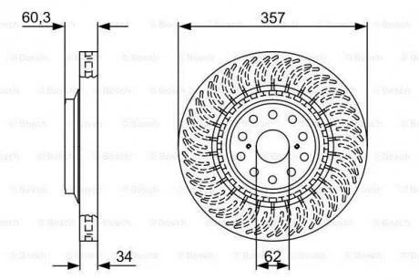 Диск передн. лів. LEXUS LS 06- BOSCH 0986479V74