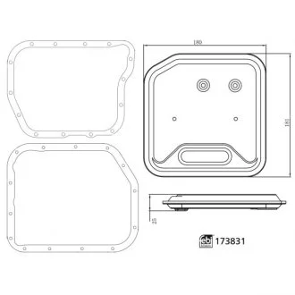 Фільтр масляний АКПП DODGE PICKUP RAM 98-09, JEEP GC 98-04 з прокладкою (вир-во FEBI) FEBI BILSTEIN 173831