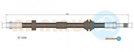 VOLVO шланг гальм. передн. C70/S40/V50 04- (15" диск) ADRIAUTO 57.1234