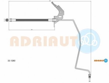 OPEL шланг гальмівний задн. прав. Astra H (барабан) ADRIAUTO 33.1280