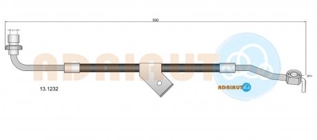 FORD шланг гальмівний передн. прав. Transit 86- ADRIAUTO 13.1232
