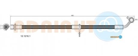Шланг гальм. передн. лів. HONDA CR-V 07- ADRIAUTO 12.1216.1
