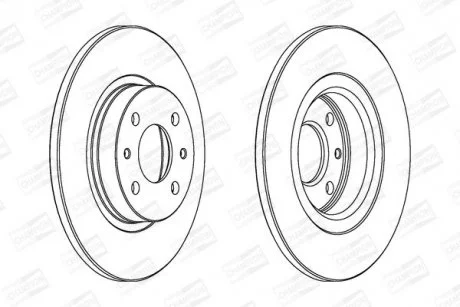 КОМПЛ.2 ШТ/ Гальмівний диск пер. FIAT 500 07-, Punto 94-, Panda 12- (257*12) CHAMPION 561469CH