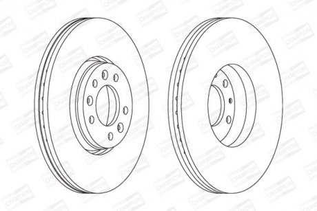 CITROEN гальмівний диск передн. Jumpy,C5 III 08-,Fiat scudo,Peugeot 407,508,Expert 07- CHAMPION 562622CH