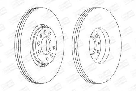 КОМПЛ.2 ШТ/ Гальмівний диск пер. Citroen Jumpy,C5 III 08-/Fiat Scudo, Peugeot 407,508,Expert 07- (30 CHAMPION 562622CH