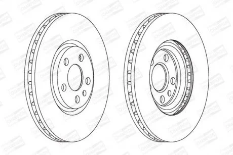 КОМПЛ.2 ШТ/ Гальмівний диск пер. Citroen Jumpy 96-, Fiat Scudo, Peugeot Expert 99- (285*28) CHAMPION 562224CH