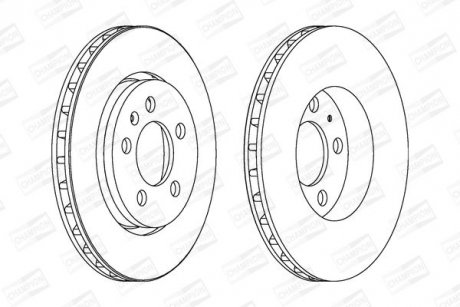 VW диск гальмівний задн.(вентил.) Golf IV, New Beetle Audi A3/ TT/S3Skoda Octavia CHAMPION 562133CH