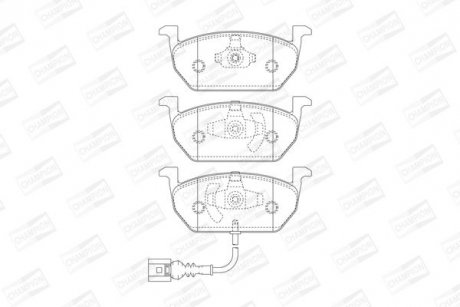 VW гальмівні колодки передн.Audi A3 13-,Seat Leon,Skoda Octavia III,Golf VII 12- CHAMPION 573606CH (фото 1)