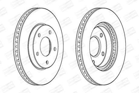 MITSUBISHI диск гальмівний передн.Lancer 1.6/2.0 03-,Space Runner 2.0/2.4 99- CHAMPION 562820CH