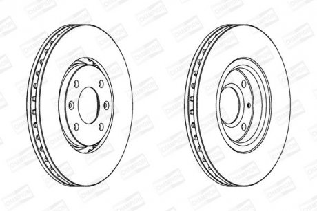 CITROEN диск гальмівний передн. C5 I,II,Xantia 2.0/2.0T/1.9TDI/2.0HDI 98- CHAMPION 562131CH