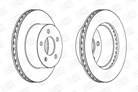 JEEP диск гальмівний передній Cherokee,Grand Cherokee,Wrangler 84-07 CHAMPION 562802CH